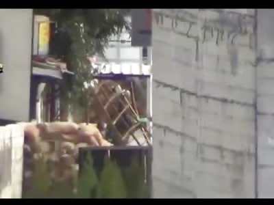 Sniper First Person View of Direct Hit and Excitement after the Kill