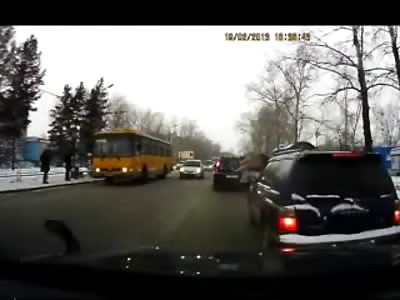 Female is Flipped Like a Rag Doll Trying to Cross the Street