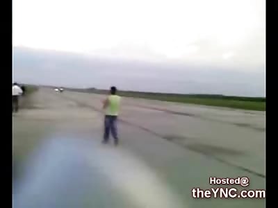 Motorcyclist killed after crashing into Car during Dragstrip Racing