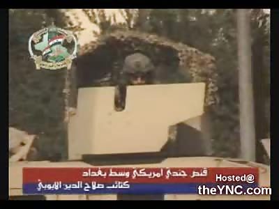 Sniper targeting an American soldier in Baghdad