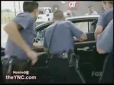 Homicide Suspect crashes into a Car at a Gas Station on Live COPS