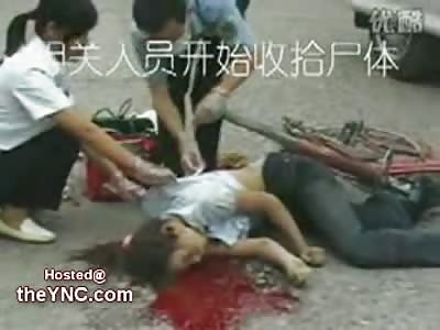 Immediate Aftermath of a Young Girl  Fatally struck by a Car