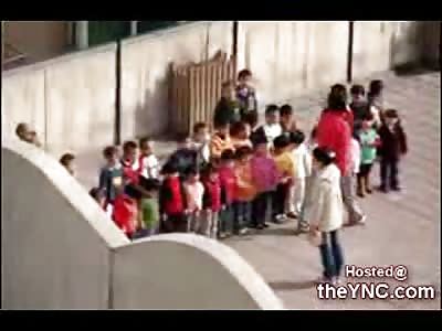 Nazi Teacher abuses her Students for the Class Picture