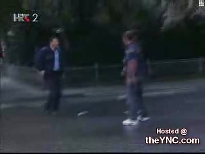 Two Big Ass Police Officers Start Fighting Each Other