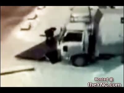 Truck Smashes into Fence Crushing Elerly Women to Death