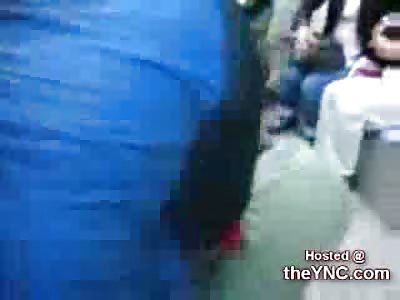 Punk Kid Brually Attacks Old Lady at Seoul South Korea Protest