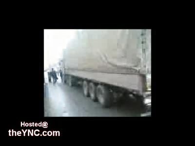 Man Run Over by a Full Sized 18 Wheeler