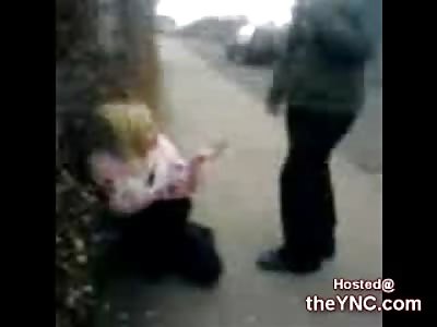 Big Bully of a Girl picks on a Cowering Blonde