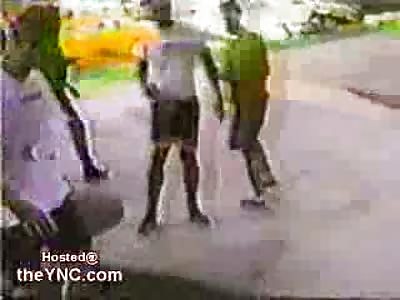 Young Nazi Skinhead is Beaten by an Entire Mob of Haters