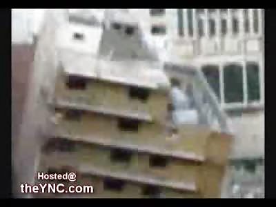 Entire Building Collapses in Gaza killing Dozens of People