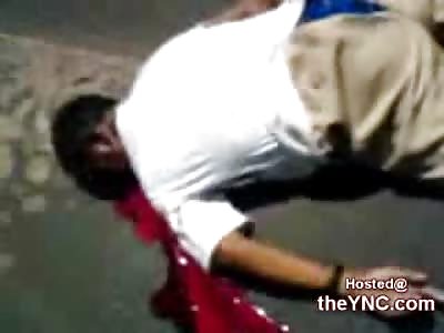 Dying Man leaves a Stream of Blood on the Street