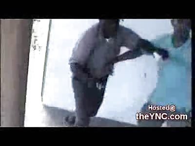 Brother Beats the Shit out of his Sister's Rapist while  hes in Handcuffs