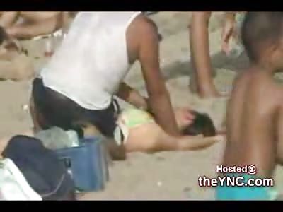 Female Drowning Victim Attempted Resuscitation on the Beach 