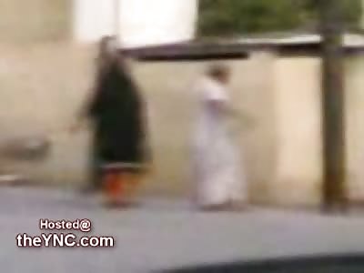 Arab Man is Beaten by his much Larger Wife