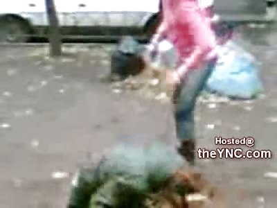 Theres no Crying in Fighting! Girl gets an Ass Whoopin in the Dirt