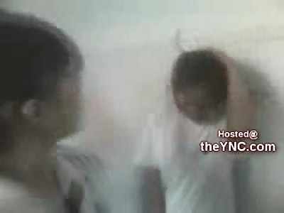 Asian Girls Slap the Shit out of the Nerdy Girl in the Bathroom