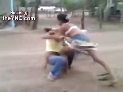 Hispanic Girl loses her Blouse and still Kicks Ass