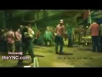 Red Shirt Demonstrator  in Thailand has his Head Blown Off during Protest