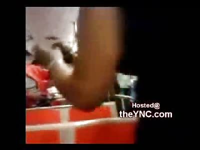 Old Man puts Younger Girl in Headlock on Subway Train