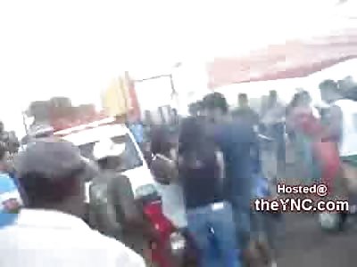 Idiot at Bike Show Runs Over Mom holding her Little Daughter