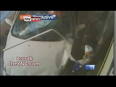 AMAZING: Father Crushed against Wall by out of Control Car Saves his Infant Son