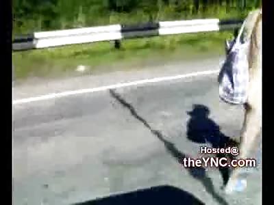 Russian Teens Harass the Crazy Naked Woman out for a Stroll