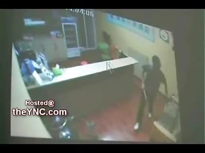 Man Bludgeons Female Employee with Hammer...Smashes antoher Female on the Way Out