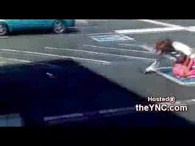 SPECIAL UPDATE from Oakland: Pregnant Female in Pink is Beaten by 2 Girls and a Guy...then Hits Motorcycle Cop at the End