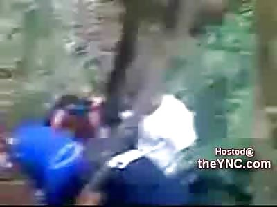 Two Female Friends Stabbed in the Face are Pulled from Wooded Area