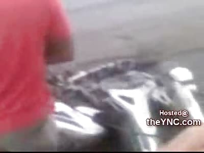 Lone Biker in Brazil Seperated from his Lower Half.....(2 Different Camers in Video)