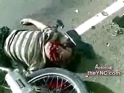 Dying Twitching Agonal Biker Killed alongside 2 Friends 