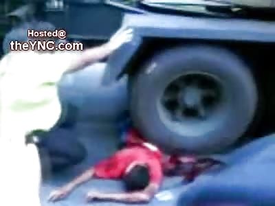 Careless Truck Driver Ran Over a Motorcycle Driver...Truck taken off the Dead Man