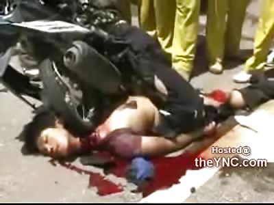 Man nearly Decapitated by his Own Bike Tire