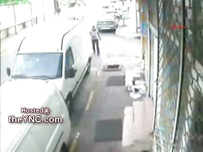 Man checking his Cell Phone Executed by his Own Brother from Behind