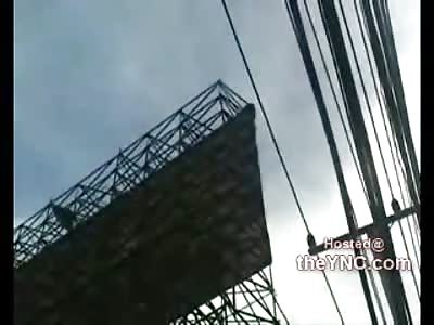 Gotcha! American Tourist in Thailand moves to Other Side of Billboard and then Jumps to his Death