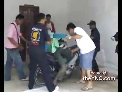 Bizarre: Man STIFF as a Board Dead on his Motorcycle in his Garage