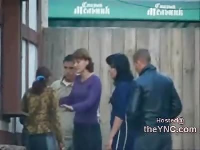 Guy defends his Girl gets his Ass Kicked and gets her Friend Knocked Out (Watch Girl in Purple Shirt)