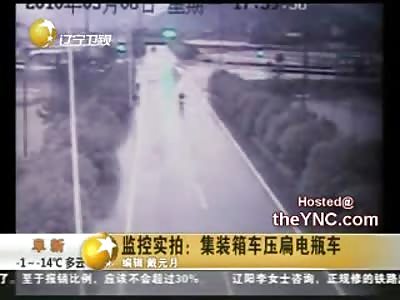 Little Scooterman Crushed to Death by Tractor Trailer