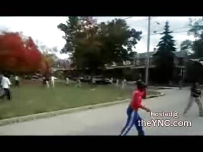 Dumb Stupid Black Girl Maces Herself instead of her Opponent