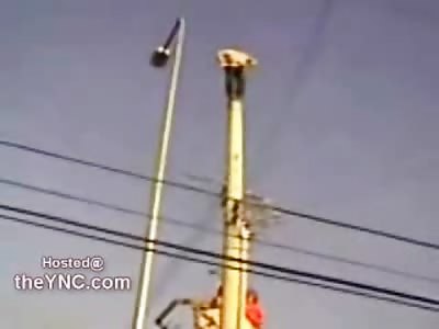 A Telephone Pole Suicide Pact..Reluctant Boy Jumps to his Death..The Girl has Second Thoughts