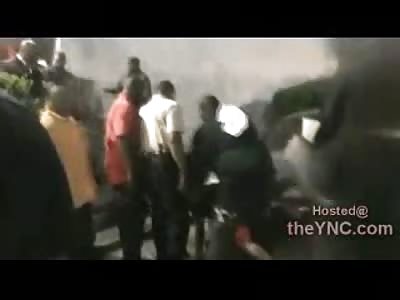 Bad Ass Security Guards Beat 2 Men and then go after the Cameraman