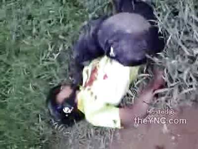 Motorcycle Rider ends up in Pretzel Formation after Head on Collision with a Truck