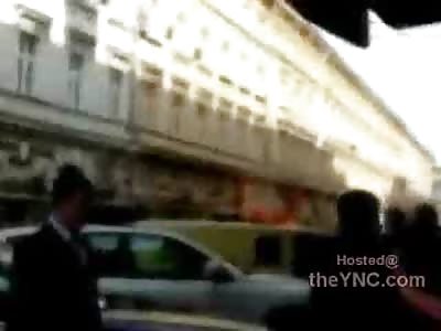 Cute Russian Girl Attacks Man Trying to Sticker Her Car ..... Her Husband Comes to Wreck Shop