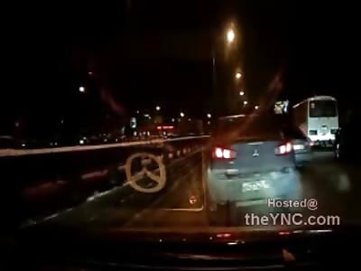 Russian Early Morning Road Rage on the Freeway