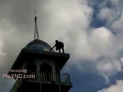 Crazy Muslim Jumps to his Death after Prayer Service on New Years Eve