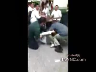 5 Guys Can't Break up these Crazy Catholic School Bitches 