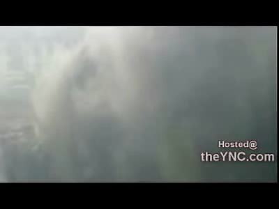 2 People Stuck in Fire Hang onto to Window until they Fall to the Concrete