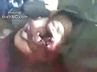 Group of Guys Shot in the Head....One Still Alive Begging for Water...and Gets It