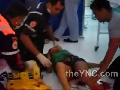 A Ridiculous Scene of a Girl Shot in a Hospital Waiting Rom