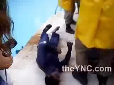 Drowned Man is Pulled from Nice In  Ground Swimming